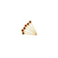 Baltic Cognac Amber Gold Plated Sterling Silver Beaded Headpins, Approx. 32mm (6pcs)