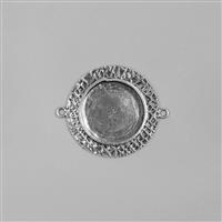ICE Resin® Antique Silver Milan Medium Round Bezel with Closed Back Approx ID 22mm 
