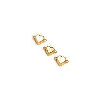 Gold Mother of Pearl & Gold Plated Base Metal Heart Connectors, 10x7mm (3pk)