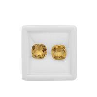 3cts Citrine Brilliant Cushion Approx 8mm Loose Gemstones (Pack of 2)