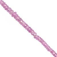20cts Burmese Pink Sapphire Faceted Rondelle Approx 2x0.8 to 3.5x2mm, 20cm Strands 