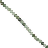 15cts Green Rutile Quartz Faceted Rondelles Approx 2.7x3.4mm, 38cm Strand