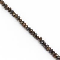 280cts Bronzite Centre Drilled Small Tumbled Stones Approx 6x9mm, 38cm strand