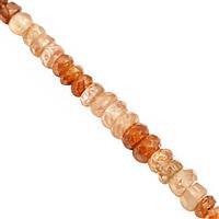 68cts Ombre Zircon Graduated Faceted Rondelles Approx 2.5x1 to 5x3mm, 32cm Strand