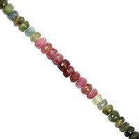 55cts Multi Tourmaline Faceted Rondelle Approx 4x1 to 4.5x3mm, 32cm Strand