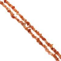 310cts Orange Aventurine Small Nuggets Chips Approx 4x5 - 6x10mm, 85cm Strand