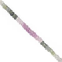 15cts Multi Sapphire Faceted Roundelles Approx 2x1 to 3x1.5mm, 14cm Strand