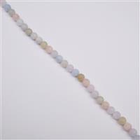 100cts Multi-Colour Beryl Matt Finish Frosted Rounds Approx 6mm, 38cm Strand