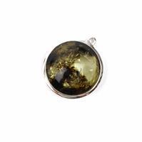 Baltic Earthy Amber Sterling Silver Pendant Approx 23x21mm