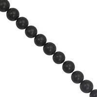 82cts Russian Shungite Plain Round Approx 8mm, 25cm Strand