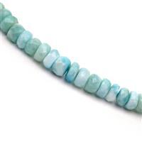 45cts Larimar Faceted Rondelle Approx 4x2 to 6x3mm, 20cm Strand