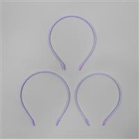 Lilac Satin Cord Tiara Bands Approx 6mm 3pcs/set