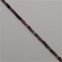 40cts Tourmaline Faceted Cubes Approx 4mm, 38cm Strand