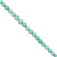 Limited Edition - 55cts Arizona Turquoise Smooth Round Approx 4 to 6mm, 38cm Strand