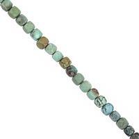 52cts Turquoise Faceted Cube Approx 3.50 to 4mm, 38cm Strand