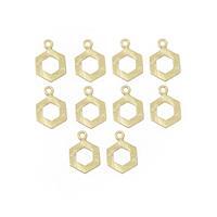 Gold Plated Base Metal Interlinking Hexagon Clasp Approx 15x21mm (10pcs/pk)