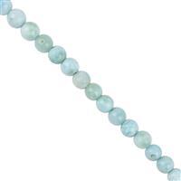 32cts Larimar Smooth Round Approx 3 to 5mm, 20cm Strand