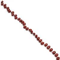 200cts Red Jasper Top Drilled Drops Approx 8x10mm, 38cm Strand