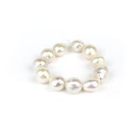 White Mixed Shape Edison Pearls Approx 10-11mm (11pcs Strand)