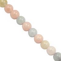55cts Natural Multi-Colour Beryl Smooth Rounds Approx 6mm, 19cm Strand