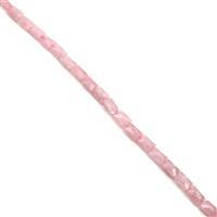 140cts Rose Quartz Faceted Rectangles Approx 8x12mm, 38cm Strand