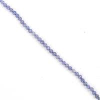 10cts Tanzanite Faceted Rounds Approx 2.5-2.75mm, 32cm Strand