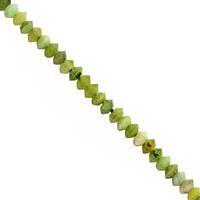 10cts Green Serpentine Faceted Saucer Approx 3x1.5mm, 25cm Strand