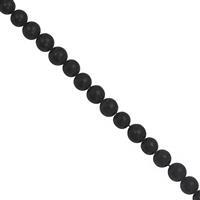 35cts Russian Shungite Plain Round Approx 4mm, 37cm Strand