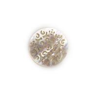 White Shell Patterned Coin  Approx 30mm