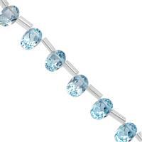 18cts Sky Blue Topaz Top Side Drill Faceted Oval Approx 5.5x3.5 to 6.5x4.5mm, 20cm Strand with Spacers