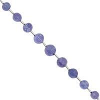 31cts Tanzanite Faceted Rounds Approx 2.75mm to 6.5mm 20cm Strand with Spacers