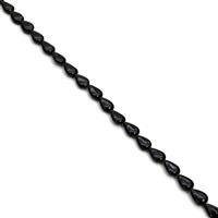 85cts Black Obsidian Pears Approx 8x12mm, 38cm Strand