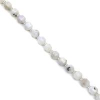 180cts Rainbow Moonstone Faceted Drums Approx 8x9mm, 38cm Strand