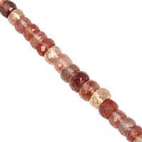 40cts Andesine Graduated Faceted Rondelle Approx 4x2 to 6.5x3.5mm, 20cm Strand
