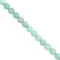 65cts Amazonite Smooth Round Approx 5.5 to 6mm, 30cm Strand 