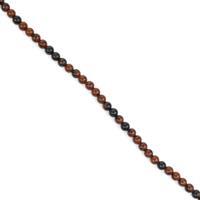 20cts Mahogany Obsidian Plain Rounds Approx 3mm, 38cm Strand