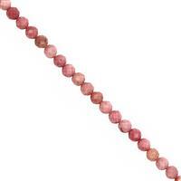 25cts Thulite Faceted Round Approx 2.50 to 3.50mm, 40cm Strand