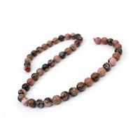 200cts Rhodonite Faceted Rounds Approx 8mm, 38cm Strand