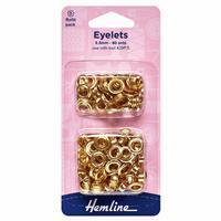 Eyelets Refill Pack 5.5mm Gold/Brass (60 Pieces) 