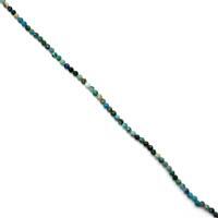 11cts Chrysocolla Faceted Seed Beads Approx 2mm, 38cm