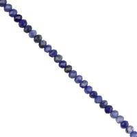 20cts Sodalite Faceted Rondelles Approx 3x2mm, 38cm Strand
