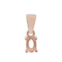 Rose Gold Plated 925 Sterling Silver Oval Pendant Mount (To fit 6x4mm gemstones) - 1 Pcs