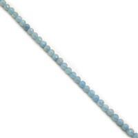 80cts Aquamarine Micro Faceted Rounds Approx 6mm, 38cm