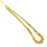 165cts Yellow Beryl Graduated Plain Rounds Approx 6 to 12mm, 38cm Strand
