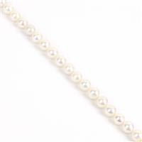 White Freshwater Cultured Near Round Pearls Approx 7-8mm, 38cm Strand