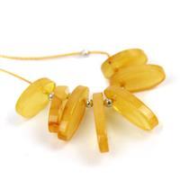 Baltic Butterscotch Amber Graduated Slices with Sterling Silver Spacers, Approx. 12-18mm (7pcs)
