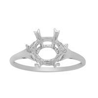 9K White Gold Ring Mount (To fit 10mm Snowflake Cut Gemstone)- 1pcs