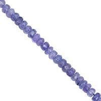 48cts Tanzanite Faceted Rondelle Approx 3.5x1.5 to 4.5x2.5mm, 21cm Strand