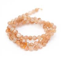 30cts Golden Spot Sunstone Faceted Rounds Approx 4mm, 38cm Strand