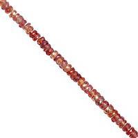 12cts Red Sapphire Faceted Rondelle Approx 2x1 to 3x1mm, 14cm Strand